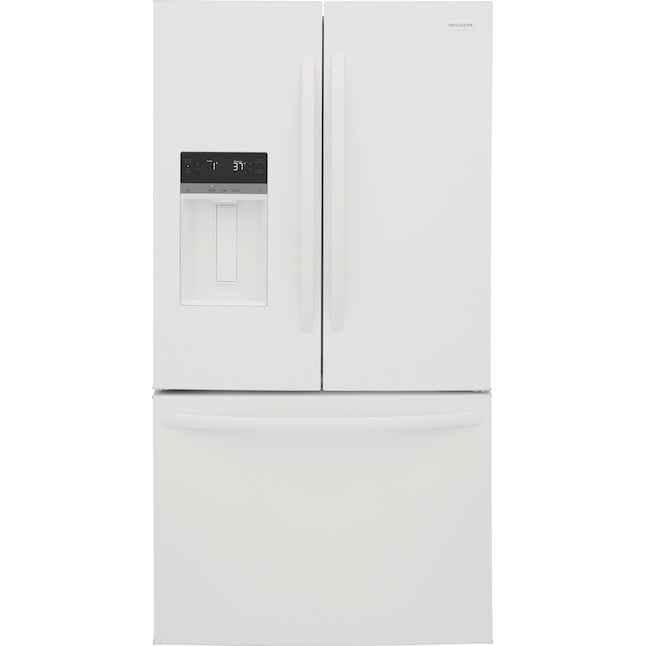 Frigidaire Standard-Depth 27.8-cu ft 3 -Door 36-in Wide French Door Refrigerator with Ice Maker with Water and Ice Dispenser ( White ) ENERGY STAR Certified