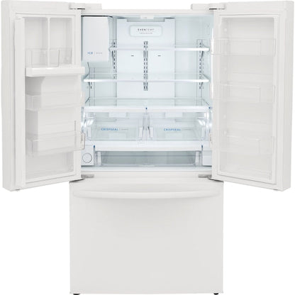 Frigidaire Standard-Depth 27.8-cu ft 3 -Door 36-in Wide French Door Refrigerator with Ice Maker with Water and Ice Dispenser ( White ) ENERGY STAR Certified