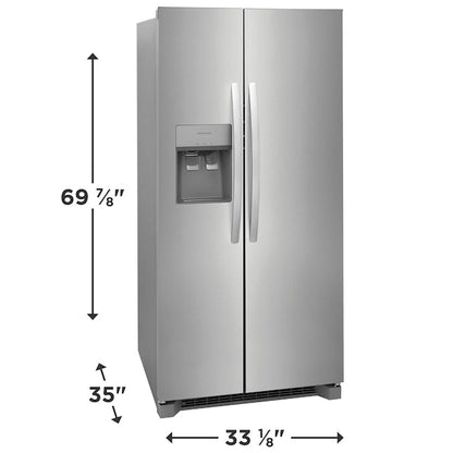 Frigidaire 22.3-cu ft Side-by-Side Refrigerator with Ice Maker ,Water and Ice Dispenser ( Stainless Steel ) ENERGY STAR Certified