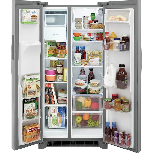 Frigidaire 22.3-cu ft Side-by-Side Refrigerator with Ice Maker ,Water and Ice Dispenser ( Stainless Steel ) ENERGY STAR Certified