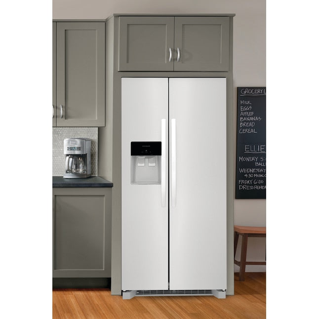 Frigidaire 22.3-cu ft Side-by-Side Refrigerator with Ice Maker ,Water and Ice Dispenser ( White ) ENERGY STAR Certified