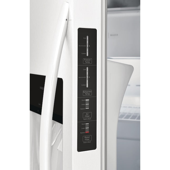 Frigidaire 22.3-cu ft Side-by-Side Refrigerator with Ice Maker ,Water and Ice Dispenser ( White ) ENERGY STAR Certified