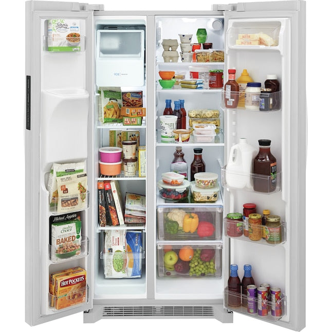 Frigidaire 22.3-cu ft Side-by-Side Refrigerator with Ice Maker ,Water and Ice Dispenser ( White ) ENERGY STAR Certified