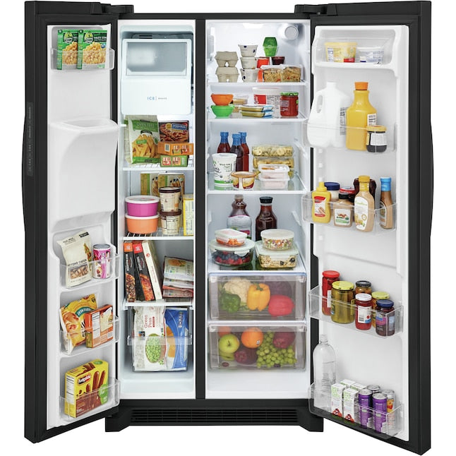 Frigidaire 25.6-cu ft Side-by-Side Refrigerator with Ice Maker ,Water and Ice Dispenser ( Black ) ENERGY STAR Certified