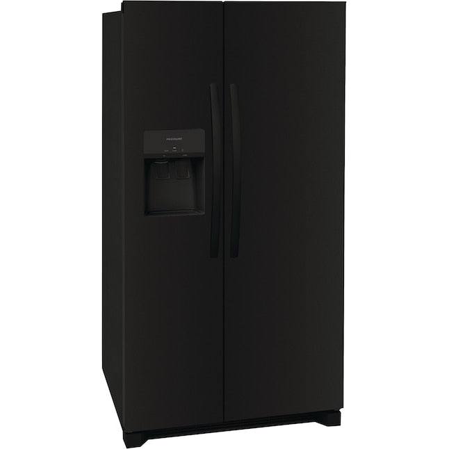 Frigidaire 25.6-cu ft Standard-Depth 36-in Wide Side-by-Side Refrigerator with Ice Maker ,Water and Ice Dispenser ( Black ) ENERGY STAR Certified