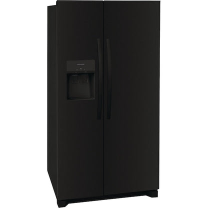 Frigidaire 25.6-cu ft Standard-Depth 36-in Wide Side-by-Side Refrigerator with Ice Maker ,Water and Ice Dispenser ( Black ) ENERGY STAR Certified