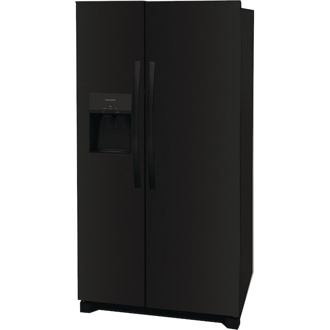 Frigidaire 25.6-cu ft Standard-Depth 36-in Wide Side-by-Side Refrigerator with Ice Maker ,Water and Ice Dispenser ( Black ) ENERGY STAR Certified