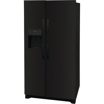 Frigidaire 25.6-cu ft Standard-Depth 36-in Wide Side-by-Side Refrigerator with Ice Maker ,Water and Ice Dispenser ( Black ) ENERGY STAR Certified