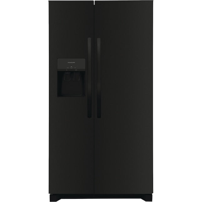 Frigidaire 25.6-cu ft Standard-Depth 36-in Wide Side-by-Side Refrigerator with Ice Maker ,Water and Ice Dispenser ( Black ) ENERGY STAR Certified