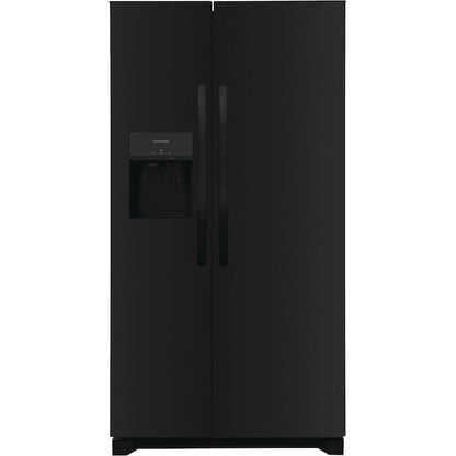 Frigidaire 25.6-cu ft Standard-Depth 36-in Wide Side-by-Side Refrigerator with Ice Maker ,Water and Ice Dispenser ( Black ) ENERGY STAR Certified