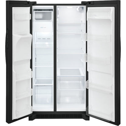 Frigidaire 25.6-cu ft Standard-Depth 36-in Wide Side-by-Side Refrigerator with Ice Maker ,Water and Ice Dispenser ( Black ) ENERGY STAR Certified