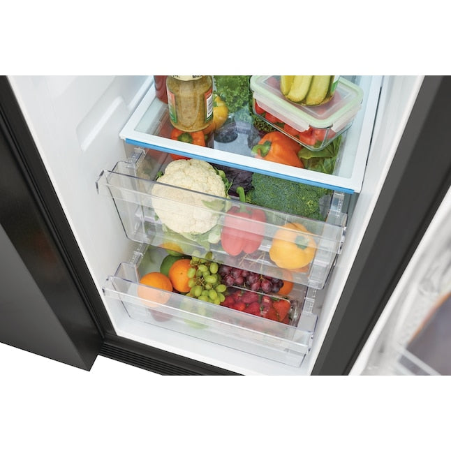 Frigidaire 25.6-cu ft Side-by-Side Refrigerator with Ice Maker ,Water and Ice Dispenser ( Black Stainless Steel ) ENERGY STAR Certified