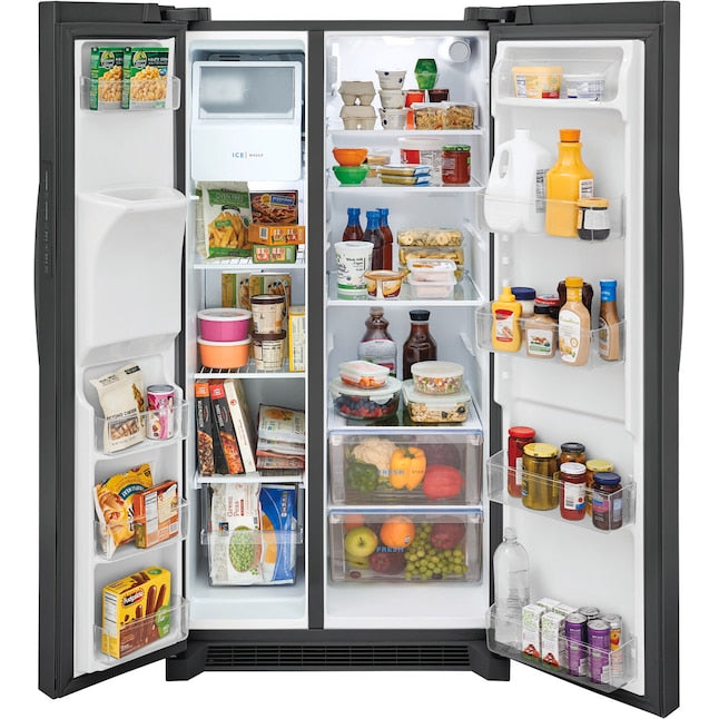 Frigidaire 25.6-cu ft Side-by-Side Refrigerator with Ice Maker ,Water and Ice Dispenser ( Black Stainless Steel ) ENERGY STAR Certified
