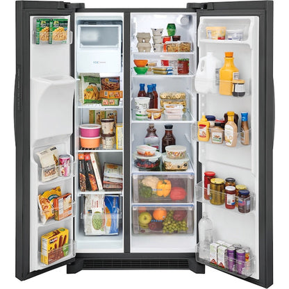 Frigidaire 25.6-cu ft Side-by-Side Refrigerator with Ice Maker ,Water and Ice Dispenser ( Black Stainless Steel ) ENERGY STAR Certified