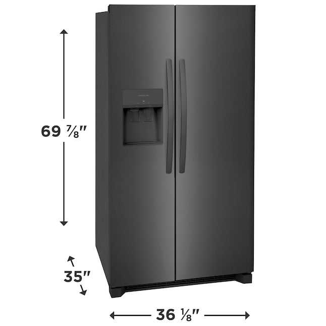 Frigidaire 25.6-cu ft Side-by-Side Refrigerator with Ice Maker ,Water and Ice Dispenser ( Black Stainless Steel ) ENERGY STAR Certified