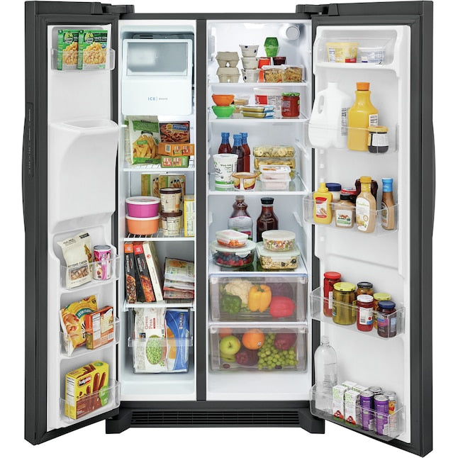 Frigidaire 25.6-cu ft Side-by-Side Refrigerator with Ice Maker ,Water and Ice Dispenser ( Black Stainless Steel ) ENERGY STAR Certified