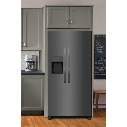 Frigidaire 25.6-cu ft Side-by-Side Refrigerator with Ice Maker ,Water and Ice Dispenser ( Black Stainless Steel ) ENERGY STAR Certified
