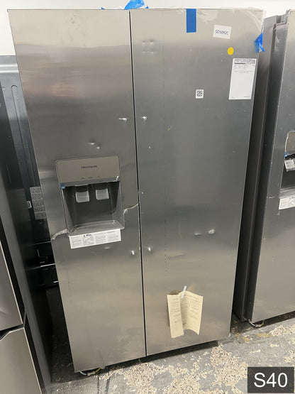 Frigidaire 25.6-cu ft Standard-Depth 36-in Wide Side-by-Side Refrigerator with Ice Maker ,Water and Ice Dispenser ( Stainless steel ) ENERGY STAR Certified