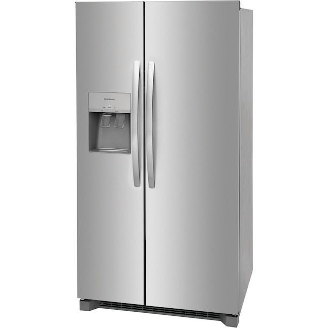 Frigidaire 25.6-cu ft Standard-Depth 36-in Wide Side-by-Side Refrigerator with Ice Maker ,Water and Ice Dispenser ( Stainless steel ) ENERGY STAR Certified