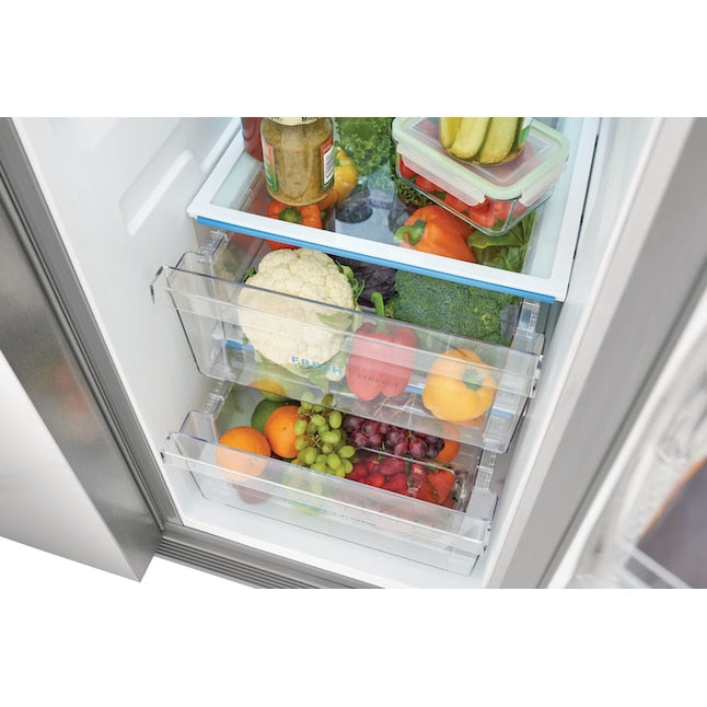 Frigidaire 25.6-cu ft Standard-Depth 36-in Wide Side-by-Side Refrigerator with Ice Maker ,Water and Ice Dispenser ( Stainless steel ) ENERGY STAR Certified