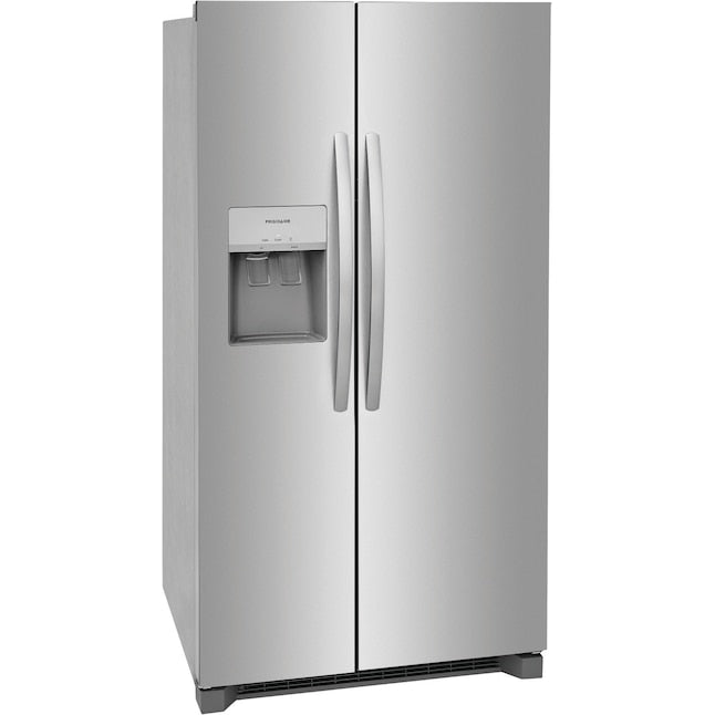 Frigidaire 25.6-cu ft Standard-Depth 36-in Wide Side-by-Side Refrigerator with Ice Maker ,Water and Ice Dispenser ( Stainless steel ) ENERGY STAR Certified