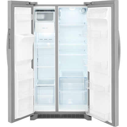 Frigidaire 25.6-cu ft Standard-Depth 36-in Wide Side-by-Side Refrigerator with Ice Maker ,Water and Ice Dispenser ( Stainless steel ) ENERGY STAR Certified