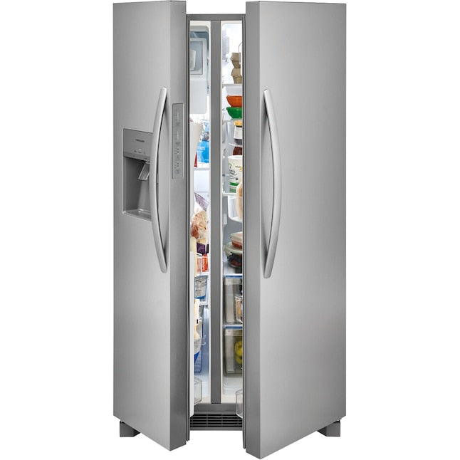 Frigidaire 25.6-cu ft Standard-Depth 36-in Wide Side-by-Side Refrigerator with Ice Maker ,Water and Ice Dispenser ( Stainless steel ) ENERGY STAR Certified