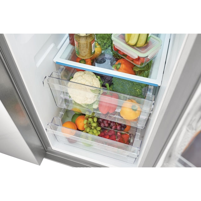 Frigidaire 25.6-cu ft Standard-Depth 36-in Wide Side-by-Side Refrigerator with Ice Maker ,Water and Ice Dispenser ( Stainless steel ) ENERGY STAR Certified