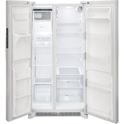 Frigidaire 25.6-cu ft Side-by-Side Refrigerator with Ice Maker ,Water and Ice Dispenser ( White ) ENERGY STAR Certified