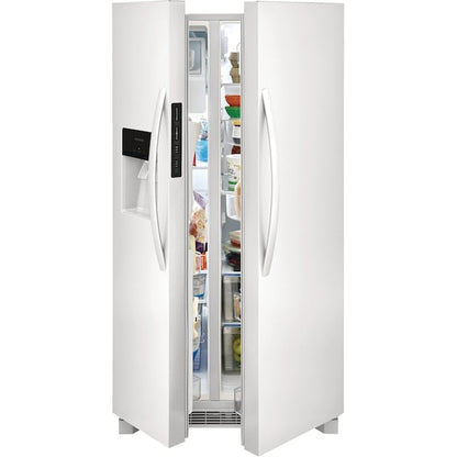 Frigidaire 25.6-cu ft Side-by-Side Refrigerator with Ice Maker ,Water and Ice Dispenser ( White ) ENERGY STAR Certified