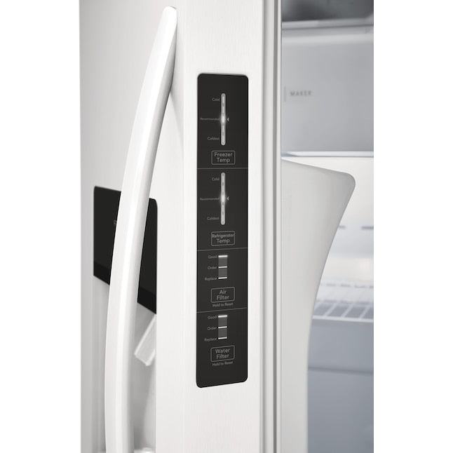 Frigidaire 25.6-cu ft Side-by-Side Refrigerator with Ice Maker ,Water and Ice Dispenser ( White ) ENERGY STAR Certified