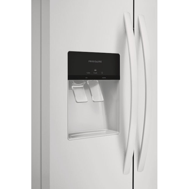 Frigidaire 25.6-cu ft Side-by-Side Refrigerator with Ice Maker ,Water and Ice Dispenser ( White ) ENERGY STAR Certified