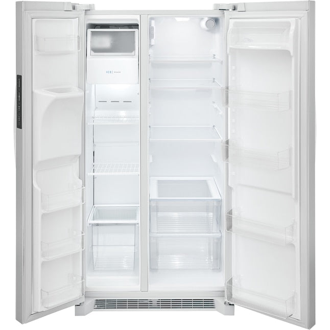 Frigidaire 25.6-cu ft Side-by-Side Refrigerator with Ice Maker ,Water and Ice Dispenser ( White ) ENERGY STAR Certified