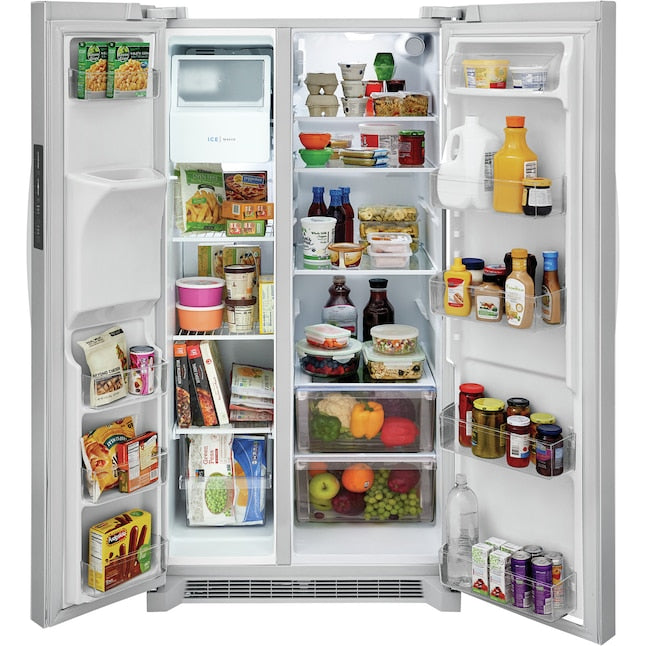 Frigidaire 25.6-cu ft Side-by-Side Refrigerator with Ice Maker ,Water and Ice Dispenser ( White ) ENERGY STAR Certified