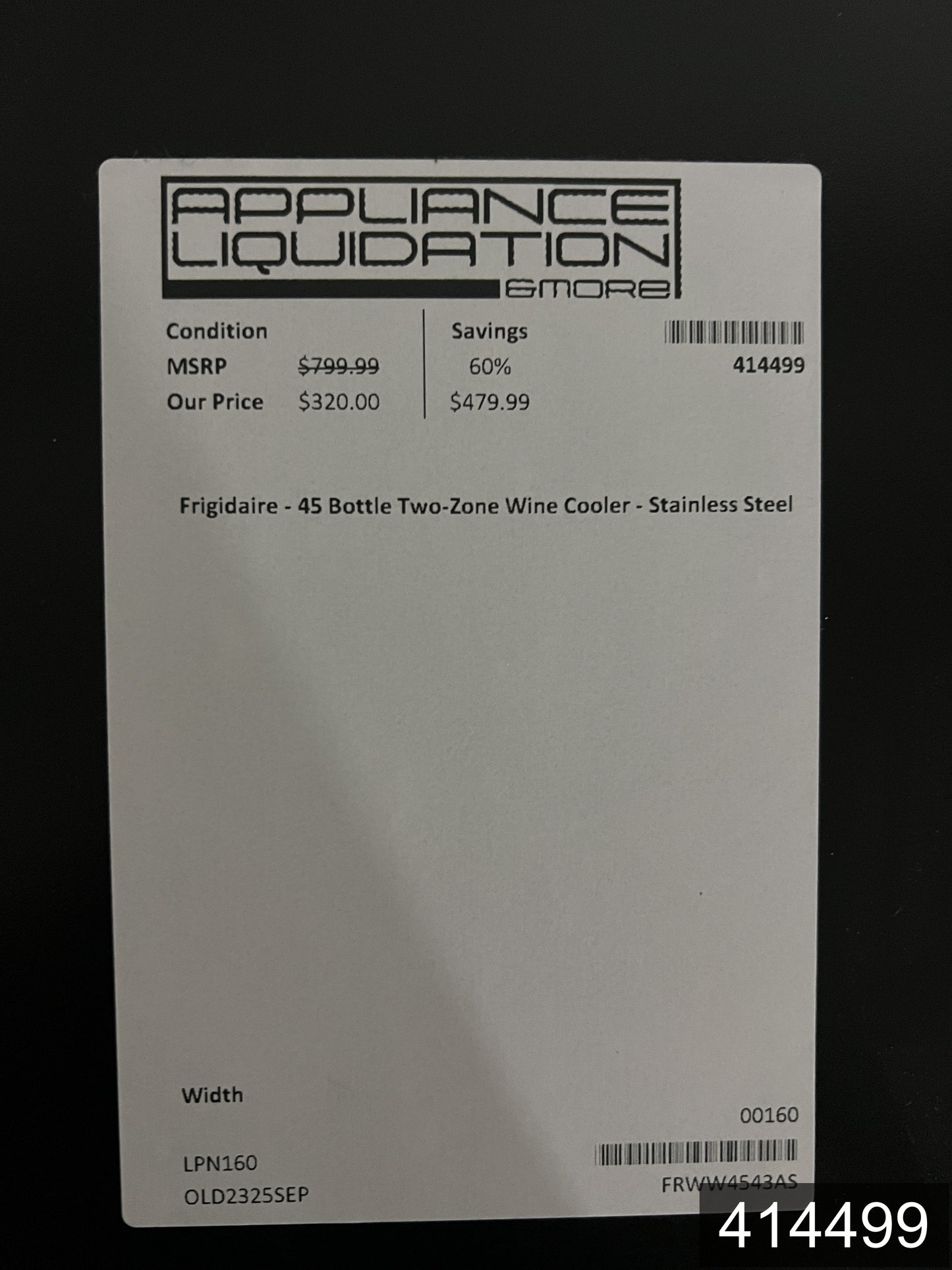 Frigidaire 21.5-in W 45 -Bottles Stainless Steel Dual Zone Cooling Freestanding Indoor Wine Cooler