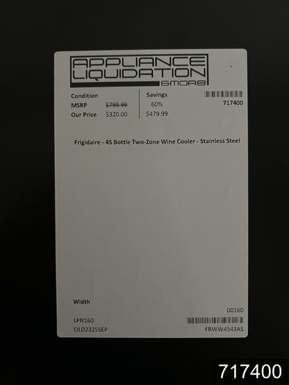 Frigidaire 21.5-in W 45 -Bottles Stainless Steel Dual Zone Cooling Freestanding Indoor Wine Cooler