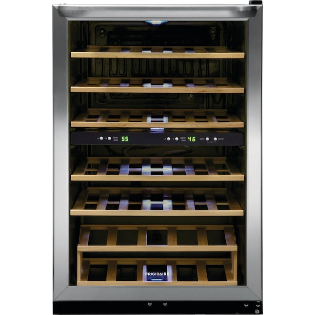 Frigidaire 21.5-in W 45 -Bottles Stainless Steel Dual Zone Cooling Freestanding Indoor Wine Cooler
