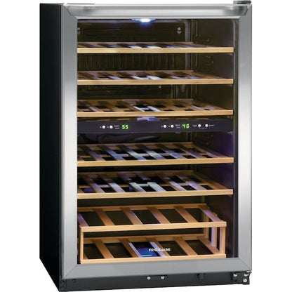 Frigidaire 21.5-in W 45 -Bottles Stainless Steel Dual Zone Cooling Freestanding Indoor Wine Cooler