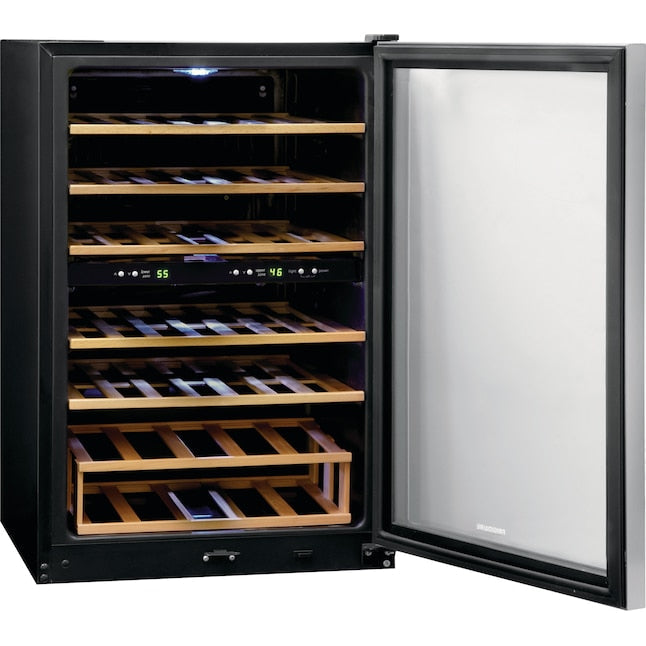 Frigidaire 21.5-in W 45 -Bottles Stainless Steel Dual Zone Cooling Freestanding Indoor Wine Cooler