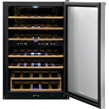 Frigidaire 21.5-in W 45 -Bottles Stainless Steel Dual Zone Cooling Freestanding Indoor Wine Cooler