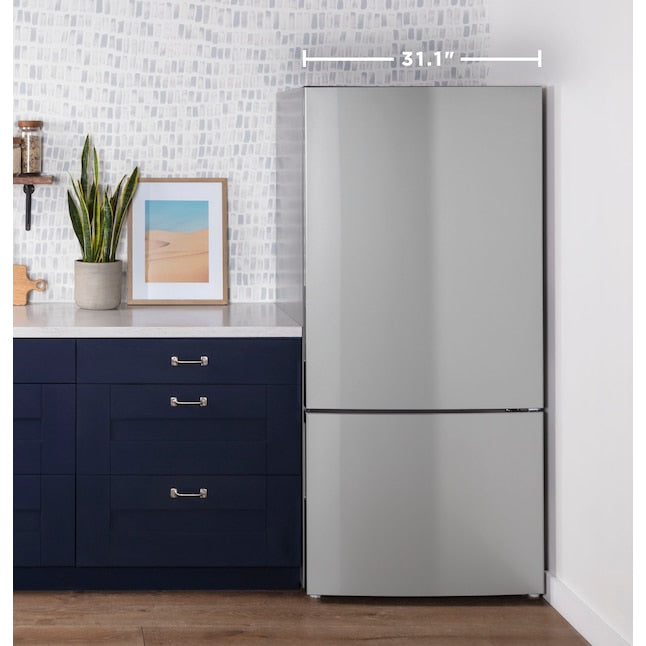 GE 17.7-cu ft Counter-Depth Bottom-Freezer Refrigerator Stainless Steel ) ENERGY STAR Certified