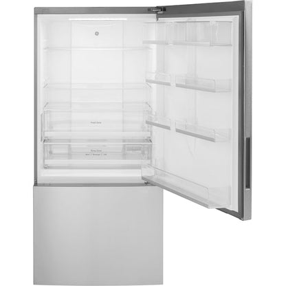 GE 17.7-cu ft Counter-Depth Bottom-Freezer Refrigerator Stainless Steel ) ENERGY STAR Certified