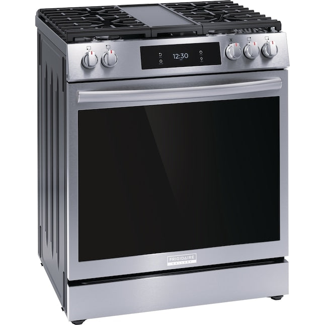 Frigidaire Gallery 30-in 5 burners 6-cu ft Air Fry Convection Oven Slide-In Natural Gas Range ( Fingerprint Resistant Stainless Steel )