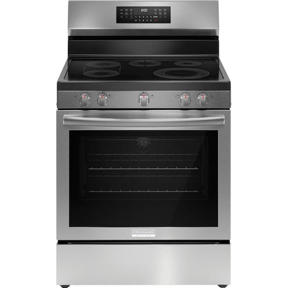 Frigidaire Gallery 30-in Glass Top 5 burners 5.3-cu ft Air Fry Convection Oven Freestanding Electric Range Fingerprint Resistant Stainless Steel )