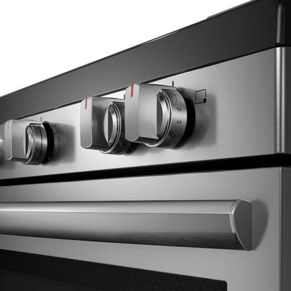 Frigidaire Gallery 30-in Glass Top 5 burners 5.3-cu ft Air Fry Convection Oven Freestanding Electric Range Fingerprint Resistant Stainless Steel )