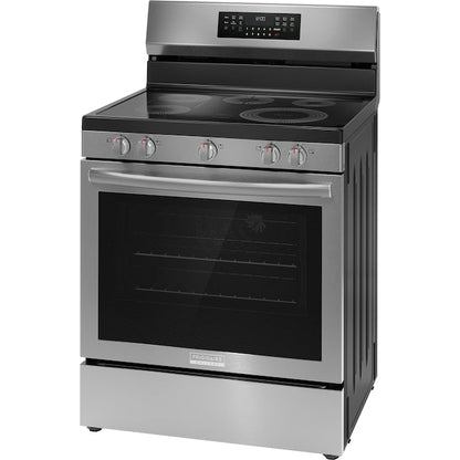 Frigidaire Gallery 30-in Glass Top 5 burners 5.3-cu ft Air Fry Convection Oven Freestanding Electric Range Fingerprint Resistant Stainless Steel )
