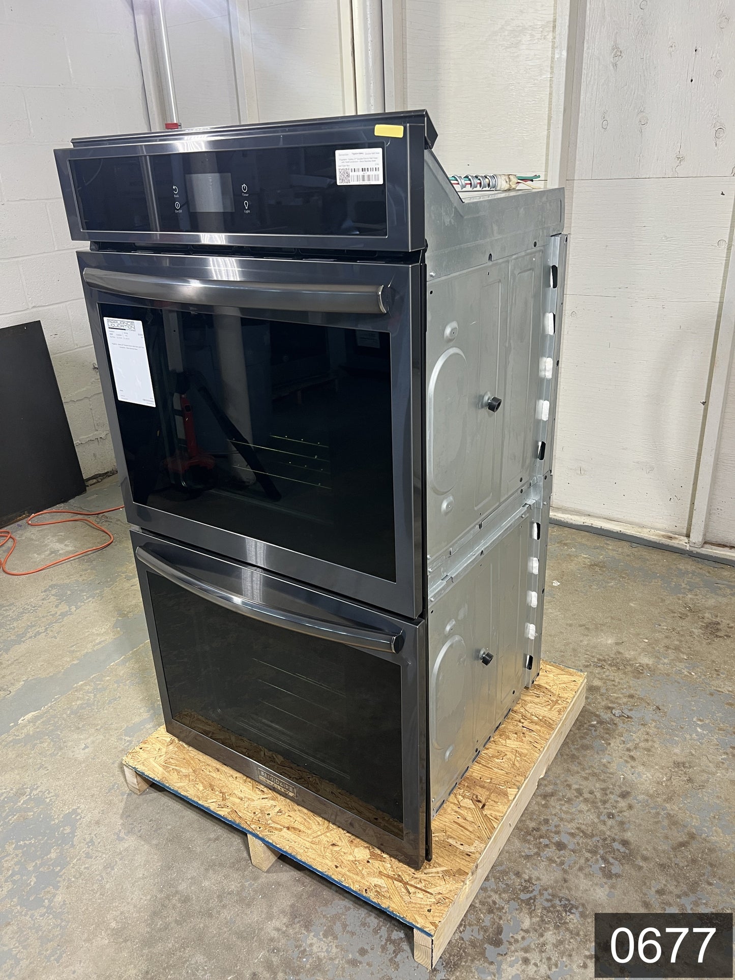 Frigidaire Gallery 27 inch Double Electric Wall Oven with Air Fry Self + Steam Cleaning ( Fingerprint Resistant Black Stainless Steel )