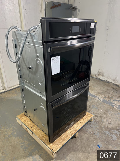 Frigidaire Gallery 27 inch Double Electric Wall Oven with Air Fry Self + Steam Cleaning ( Fingerprint Resistant Black Stainless Steel )