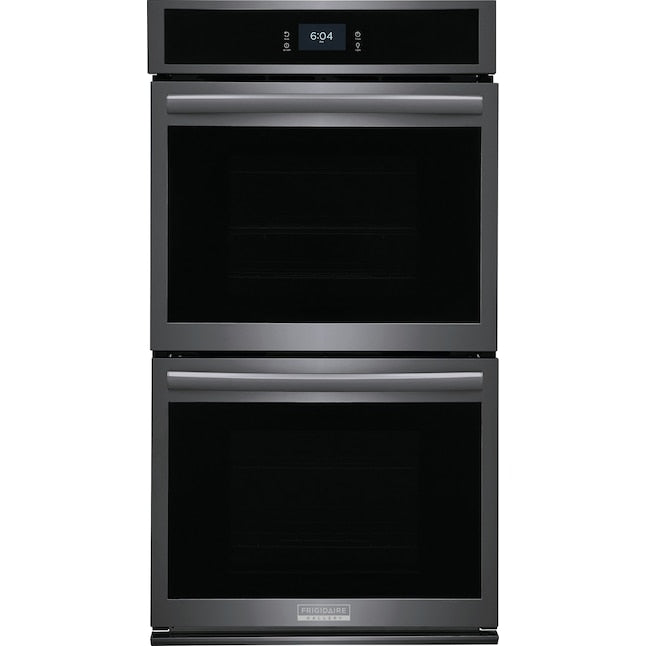 Frigidaire Gallery 27 inch Double Electric Wall Oven with Air Fry Self + Steam Cleaning ( Fingerprint Resistant Black Stainless Steel )