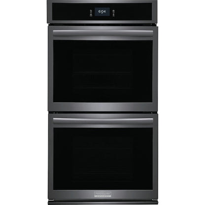 Frigidaire Gallery 27 inch Double Electric Wall Oven with Air Fry Self + Steam Cleaning ( Fingerprint Resistant Black Stainless Steel )